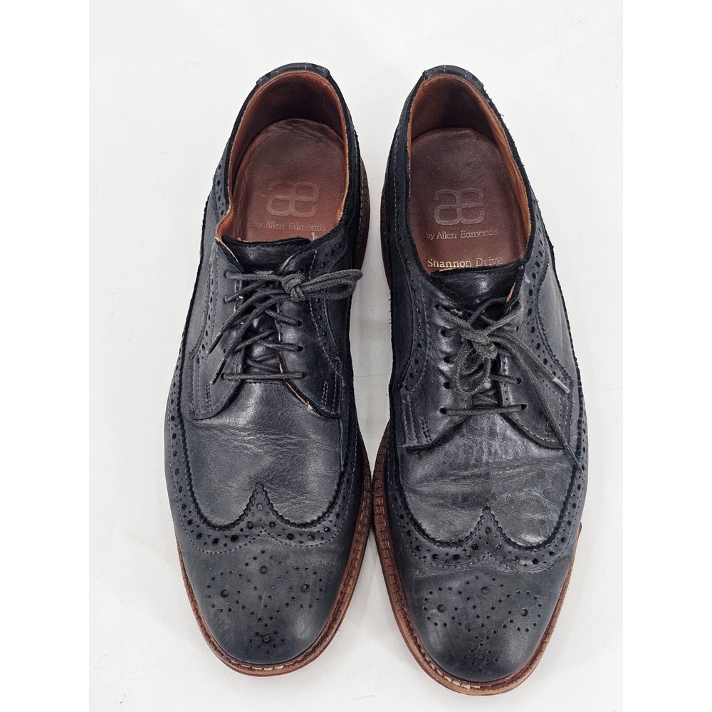 Allen Edmonds Shannon Drive Shoes Men's 9 Black Leather Dress Oxford Casual
